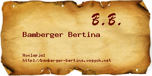 Bamberger Bertina névjegykártya